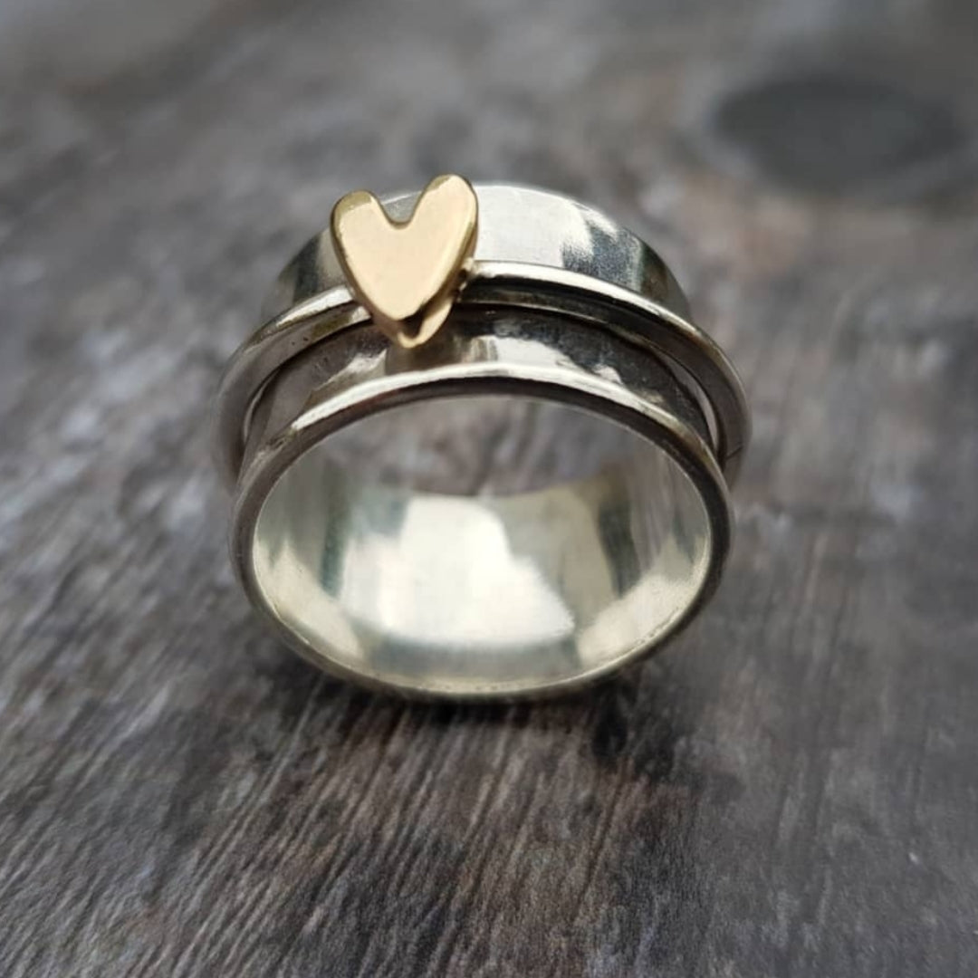 Vintage Golden Heart Silver Ring (BUY 1 GET 1 FREE)